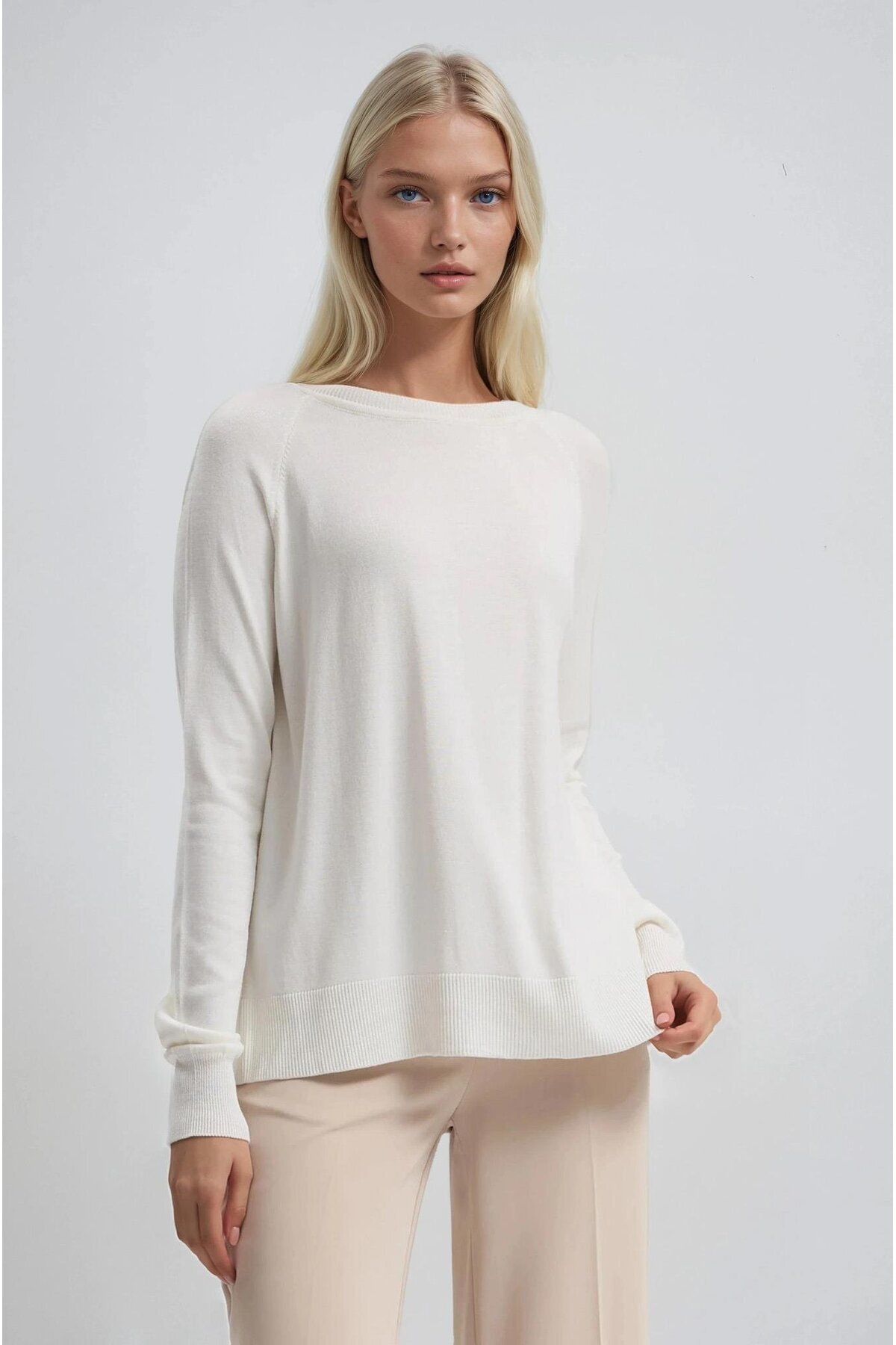 Lijuri  Bisiklet Yaka İnce Triko Bluz 1398 - Görsel 5