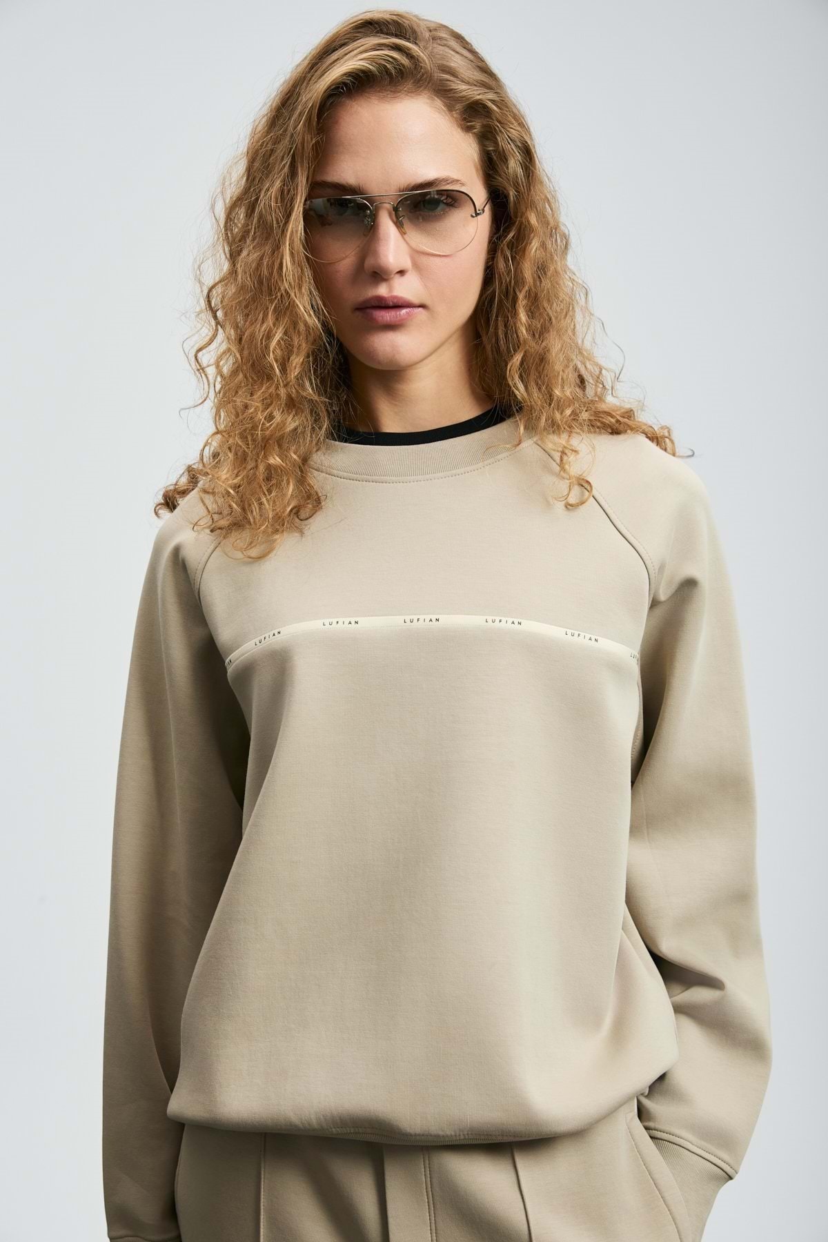 Lufian  122030019 Angelına Kadın Örme Kadın Sweatshirt BEJ
