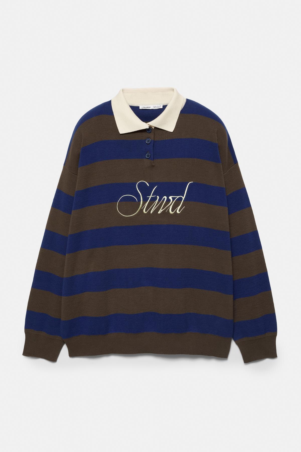 Pull & Bear  STWD örgü polo - Görsel 7
