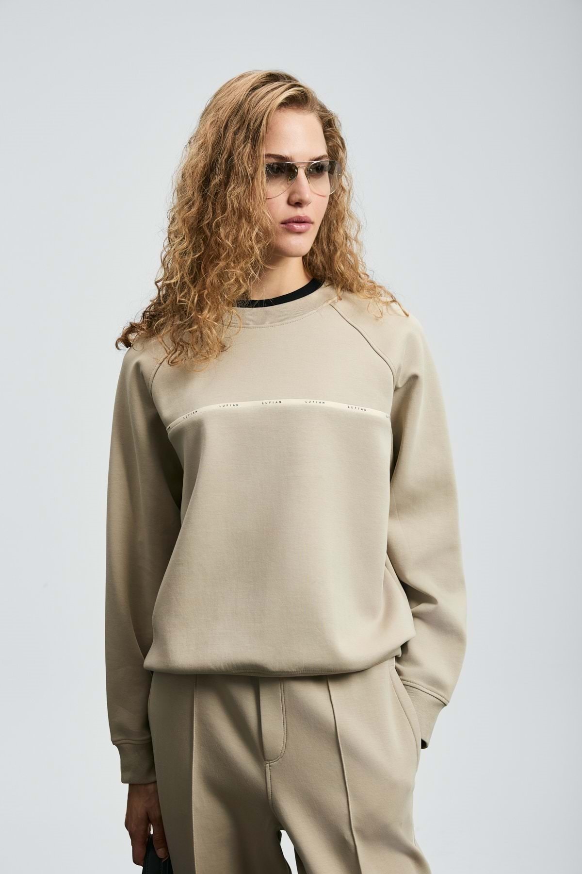 Lufian  122030019 Angelına Kadın Örme Kadın Sweatshirt BEJ - Görsel 2