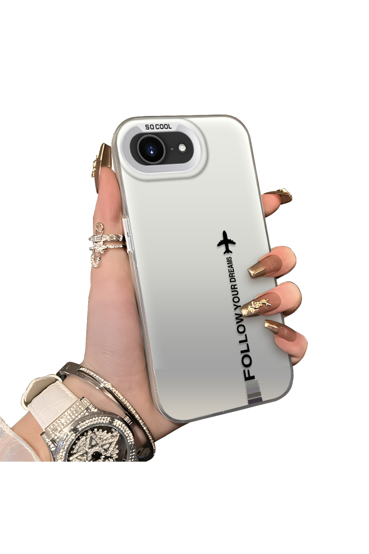 hard Acrylic Back Silicone Edge Lens Protection Case Compatible with iPhone 16e/17e