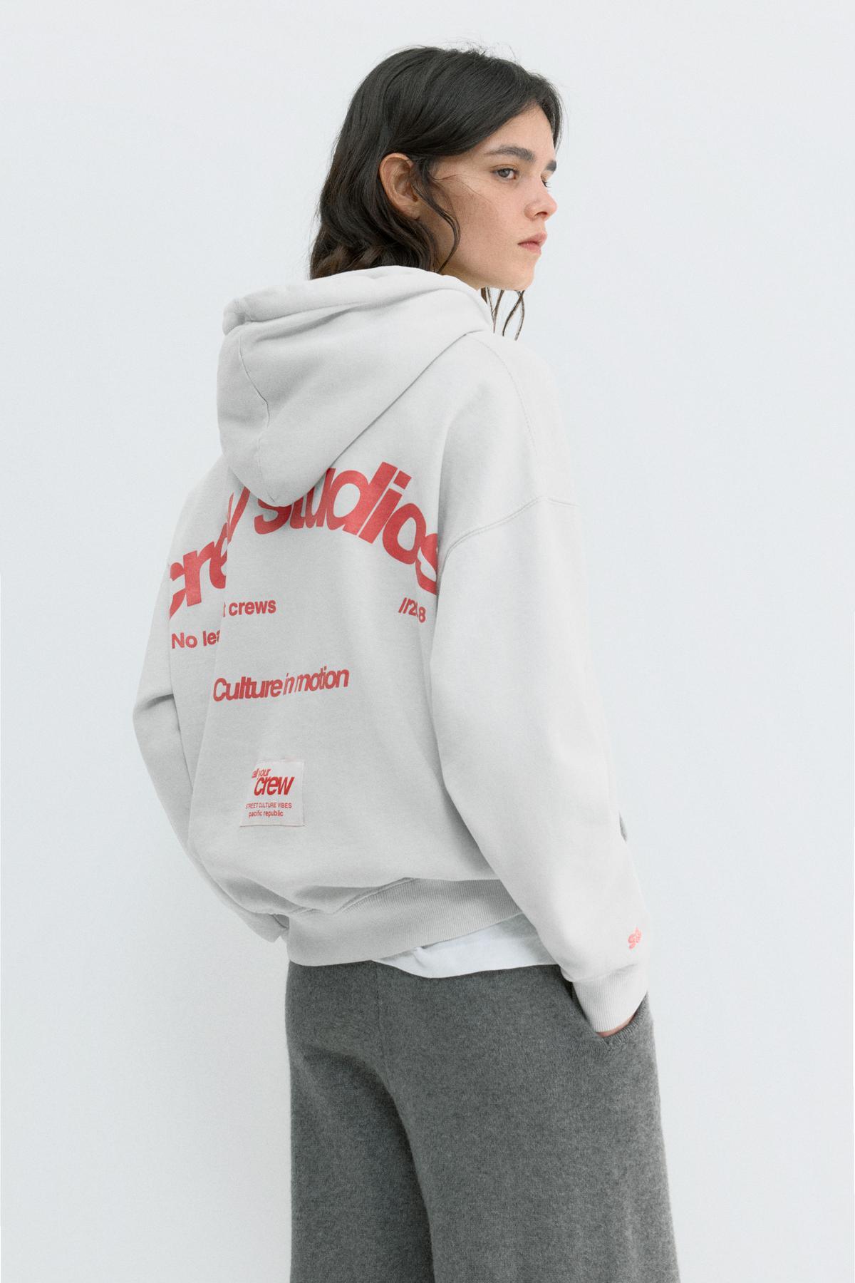 Pull & Bear  Kapüşonlu crew studios sweatshirt - Görsel 5