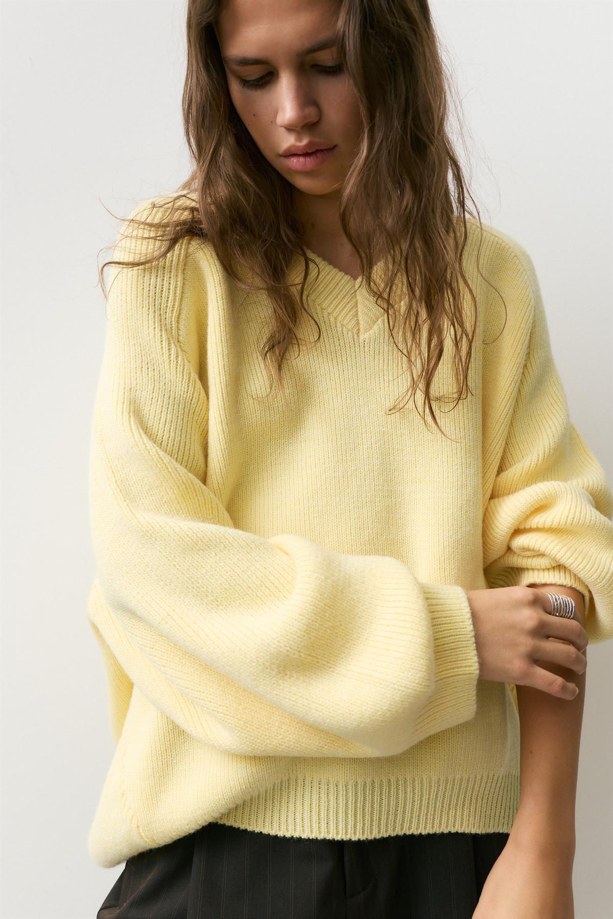 Pull & Bear  Asimetrik etekli oversize kazak - Görsel 5