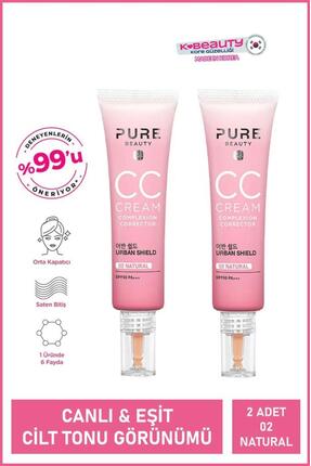 PURE BEAUTY CC Krem Spf50 Pa+++ Natural 30 ml x2 Adet