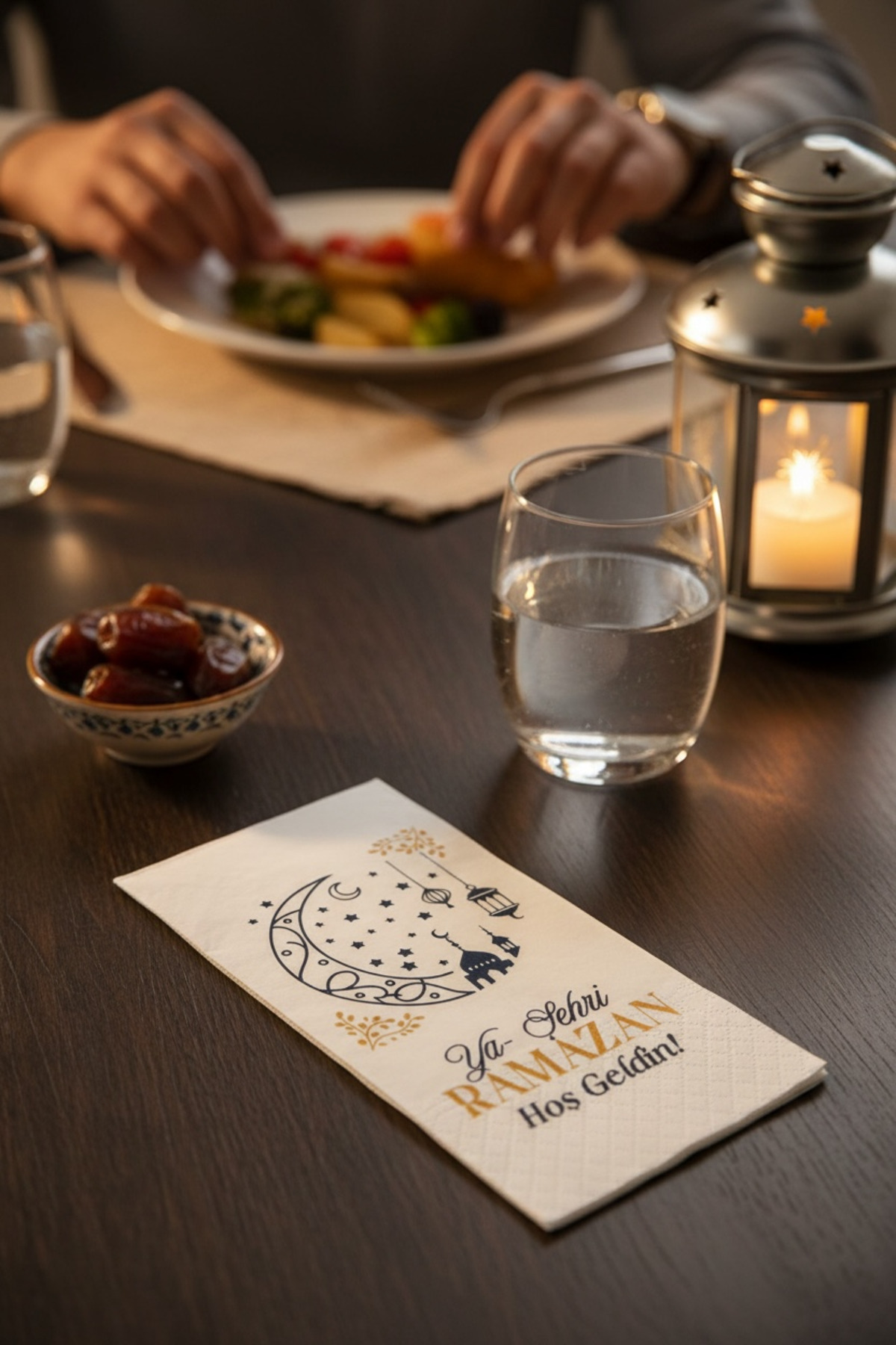 Ramazan Ayına Özel Baskılı Desenli İftar Peçetesi 25'li Paket