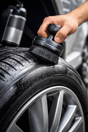 Fine Clean Kapaklı Oto Lastik Parlatma Aplikator Fırçasu ,Yumuşak Tüylü Aparat