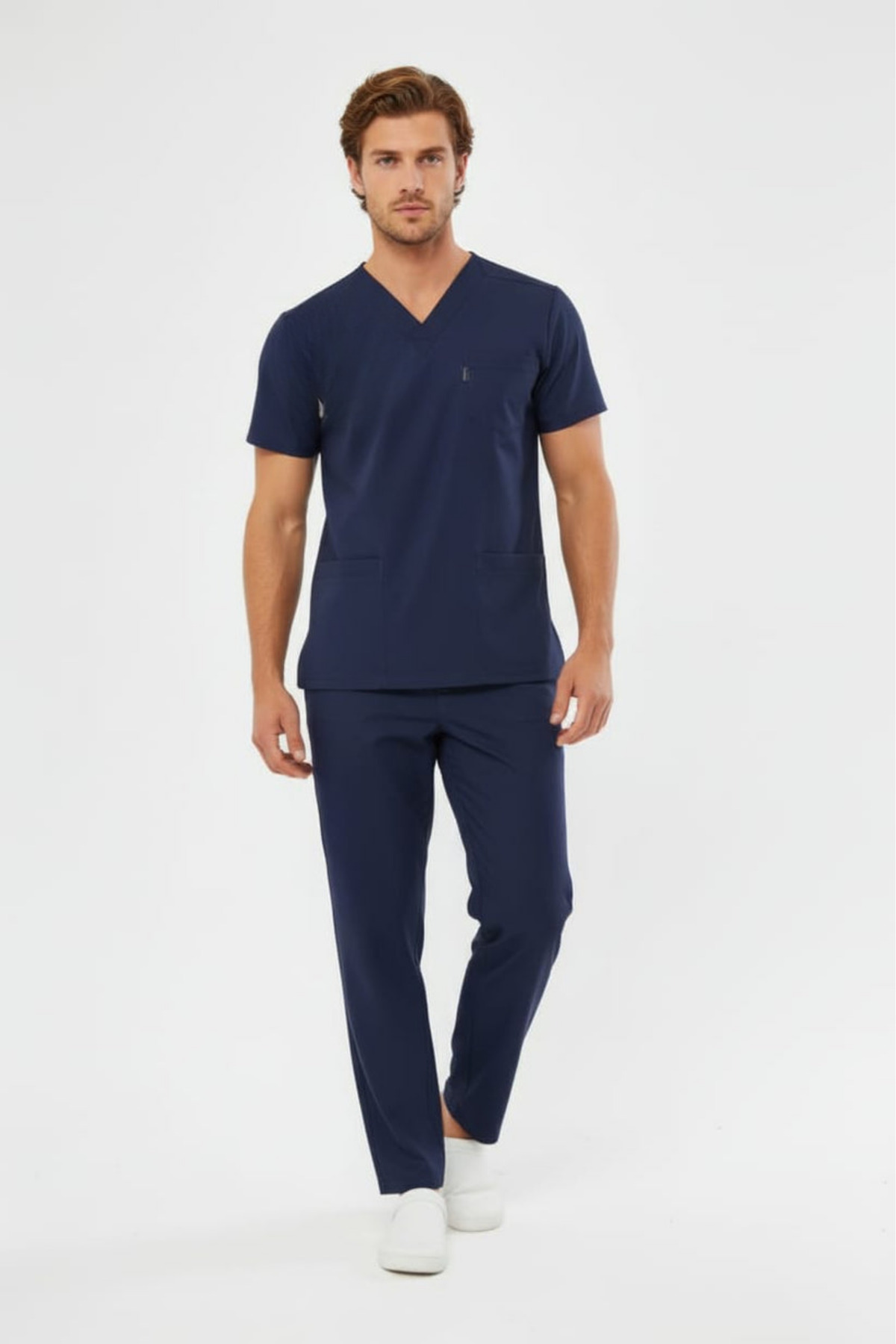Navy Blue Nurse Jersey with Rigging Gift in accordance with the New Regulation Lycra Scrubs Men's
