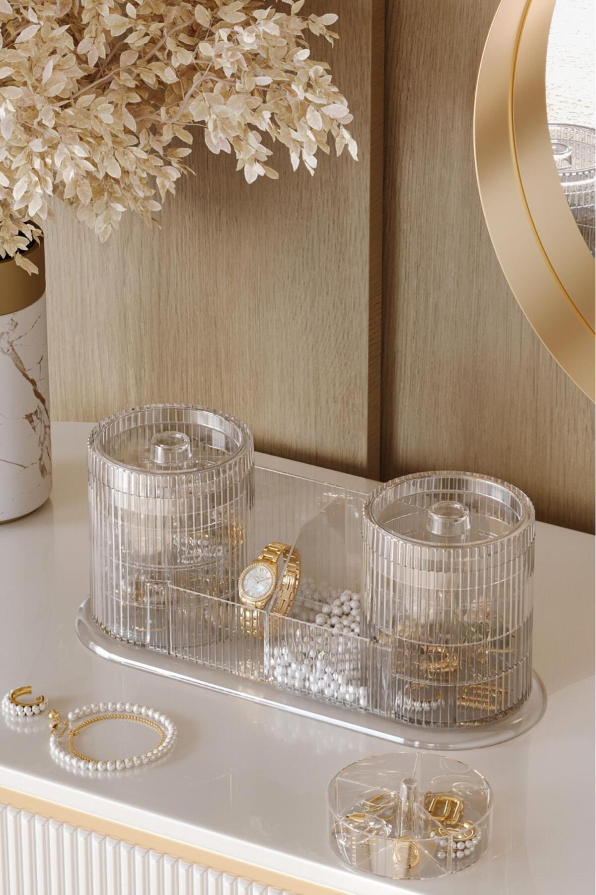 Modern 2-Sided Jewelry Bijouterie Jewelry Box Organizer Organizer Transparent