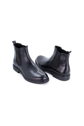 THE SHOESS HAKİKİ DERİ LASTİKLİ KAUÇUK TABAN SİYAH ERKEK BOT