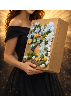 Derin Düşler Özel Tasarım Mini Bahçe Çiçek Kapaklı Şık Lüks Doğum Günü Anneye...