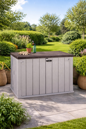 stratecht 842 Litre Bahçe Depolama Dolabı Üstü Açılır 2 Kapılı Kilitlenebilir...
