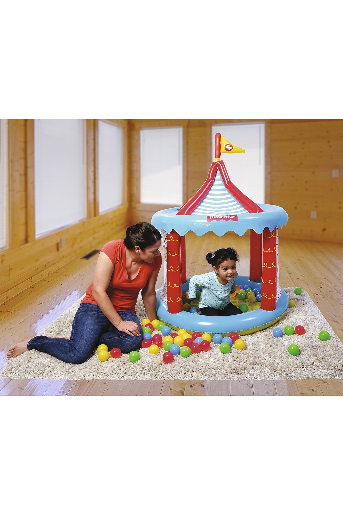 direkstoktan Sirk Şeklinde Şişme Çadır Şişme Tabanlı Oyun Evi / Inflatable Circus Play Tent for Kids fotoğrafı 7 (önizleme)