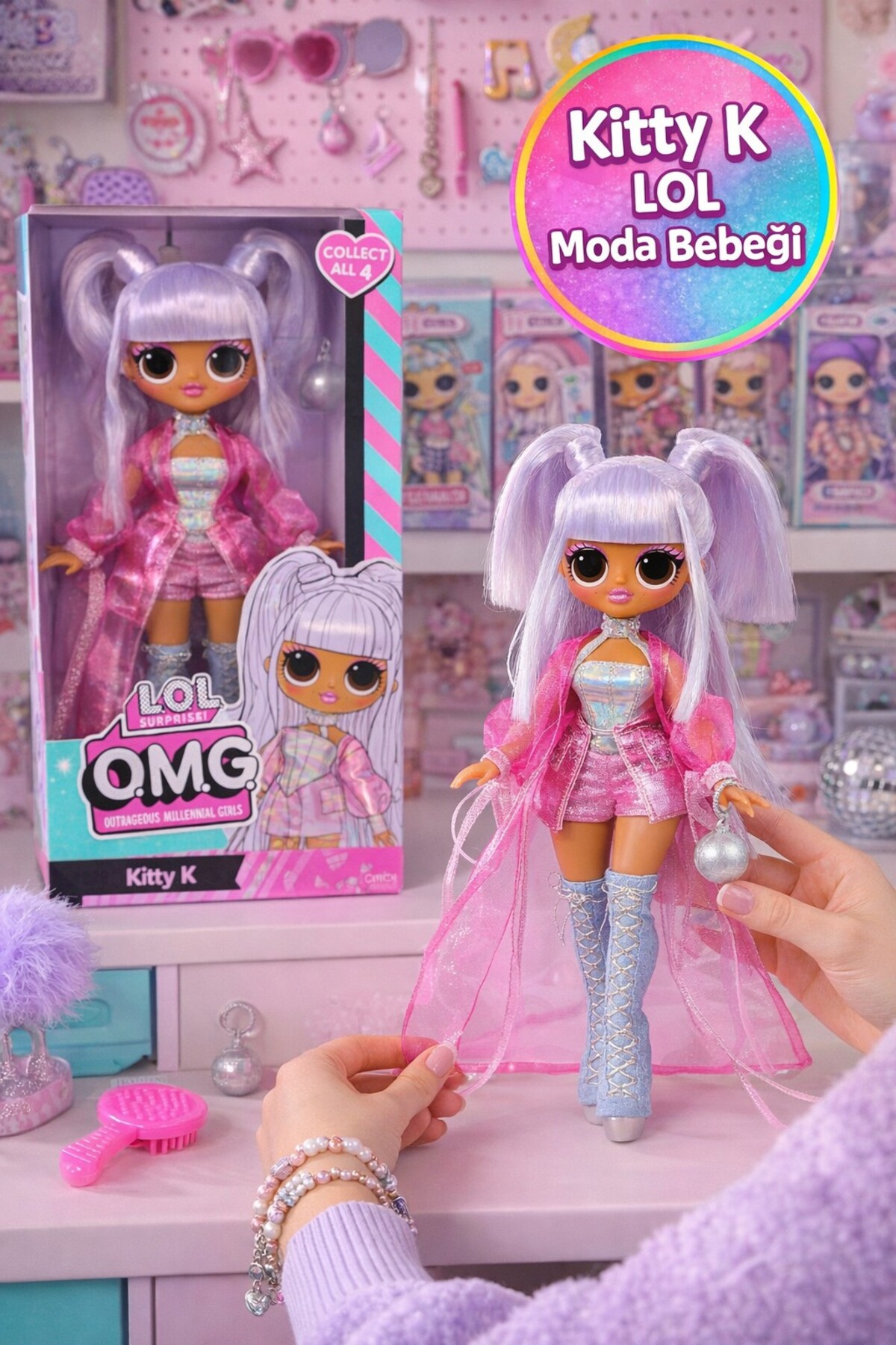 Kitty K TOYFEST Lol Surprise Omg Kitty K 28 Cm Moda Bebek Şık Kıyafet Aksesuar ...