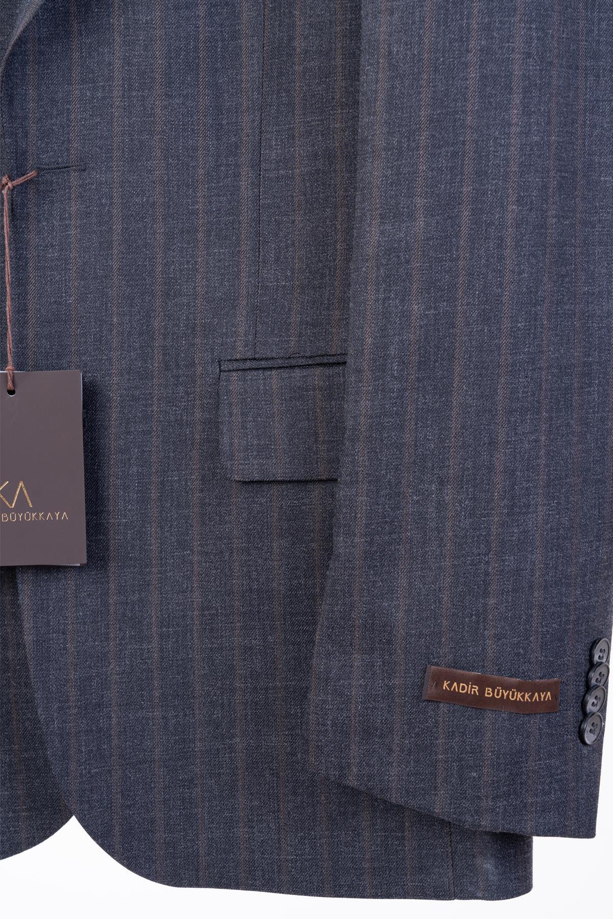 Kadir Büyükkaya Yelekli Takım Elbise Outlet-KAV1071W görsel 4