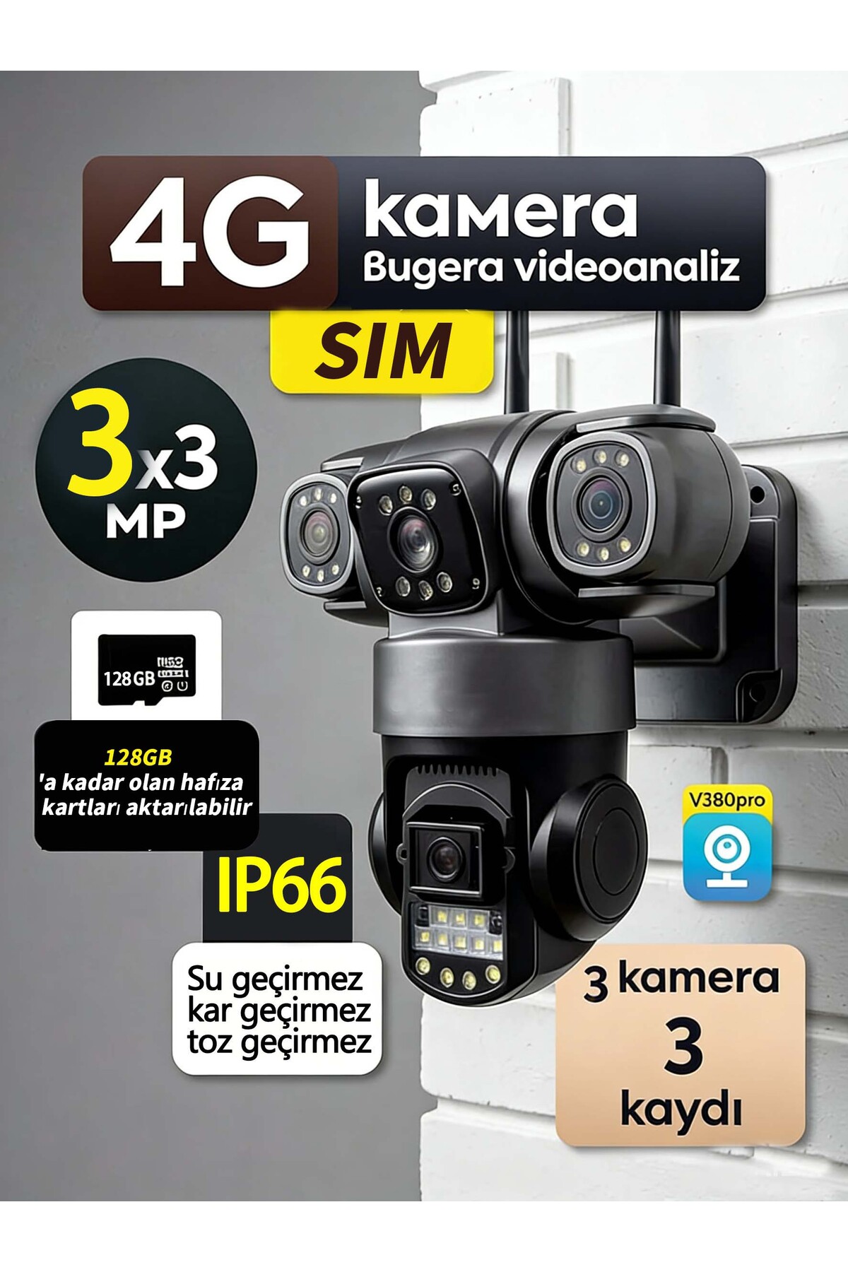 Dobest 7/24 Güvenlik: 4K SIM PTZ Dış Kamera, Mobil Kontrol, Gece/Hava Dayanıklı, Sesli, Kolay Kurulum