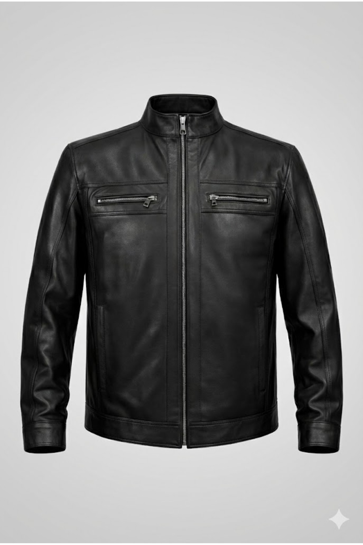 Verra  Hakiki Deri Siyah Erkek Mont - Hakim Yaka Kapitone Astarlı Kışlık Deri Ceket - Görsel 2