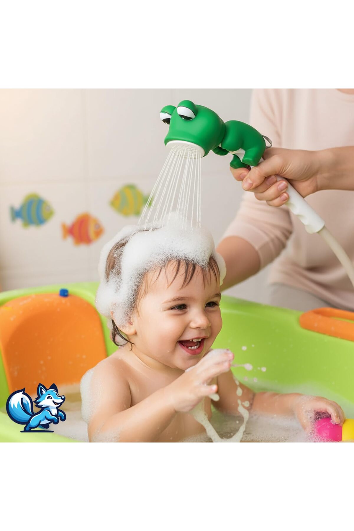 Hype Store Bluefox Sevimli Hayvan Figürlü Bebek Duş Başlığı – Annelerin Yardımcısı Eğitici Banyo Oyuncağı, Kola fotoğrafı 2 (önizleme)