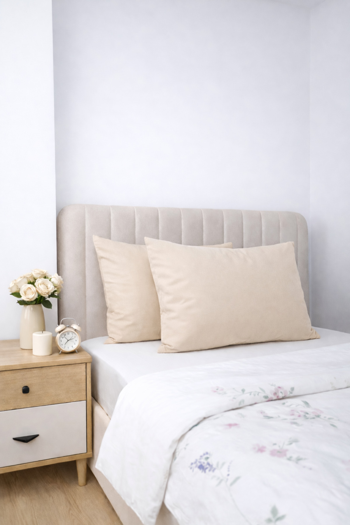 100% Cotton 50x70 cm Solid Color Soft Textured Covered Pillowcase 2pcs Set