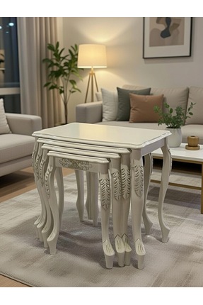 Zigon Klasik Oymalı Sehpa Takımı – Şık & Kullanışlı