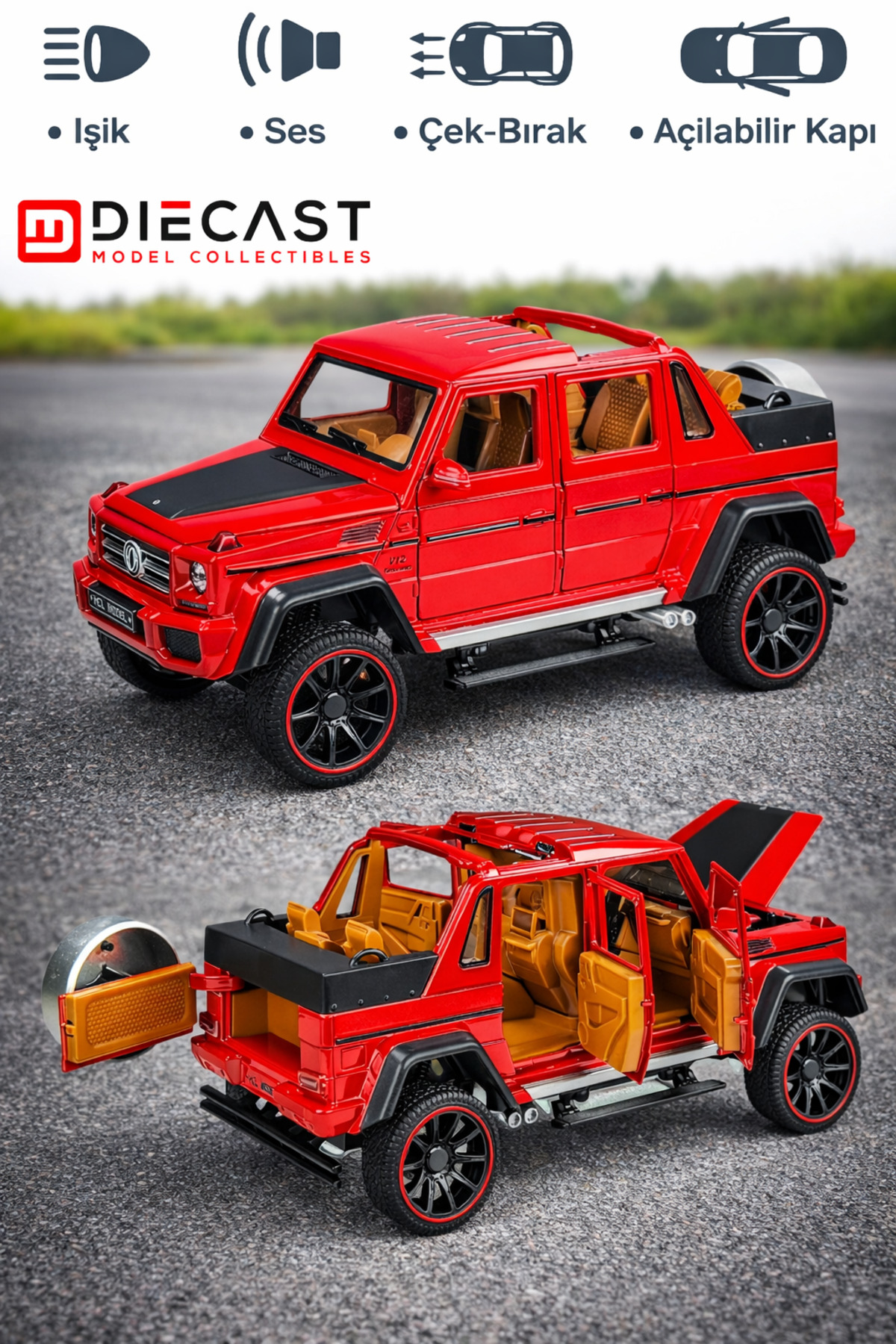 YILDIRIM OYUNCAK Die Cast Sesli Işıklı Kapısı Açılan Çek Bırak