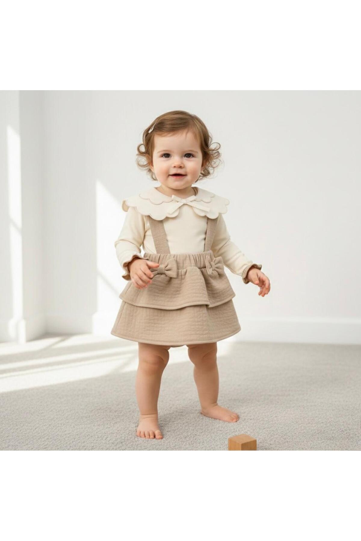 Butik KIZ BEBEK %100 PAMUKLU SALOPET ELBİSE 3-6-9-12 AY fotoğrafı 4 (önizleme)