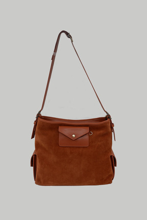 OOYA HAKİKİ SÜET DERİ TABA RENK MAIA OMUZ ÇANTASI