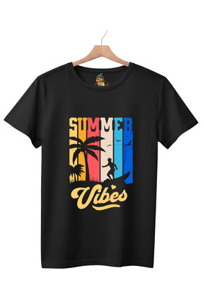 Beevos Summer Baskılı Premium Pamuk 30/1 Süprem Basic T-shirt | Bisiklet Yaka...