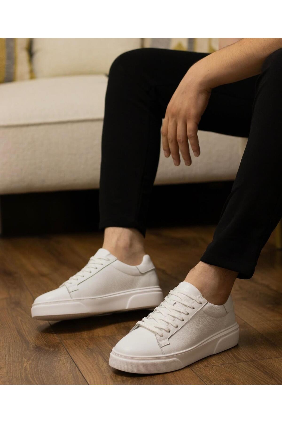 Taşpınar Ayakkabı  %100 Hakiki Deri Ortopedik Hafif Erkek Rahat Günlük Hafif Terletmez Büyük Numara Sneaker Ayk. 37-50 - Görsel 2