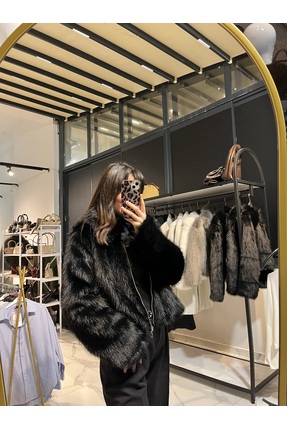 Grace Fermuarlı Kürk Ceket