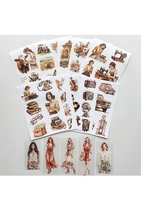Onwize Cottage Temalı Scrapbook ve Journaling Sticker Seti 70 Parça
