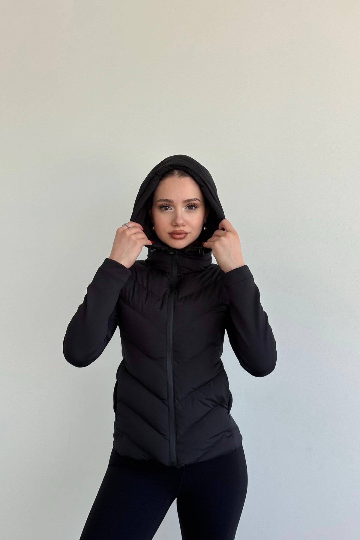 Moderk  ZRA Model Range Rover Mom Kontrast Şişme Mont Ceket Kadın Astarlı - Görsel 5