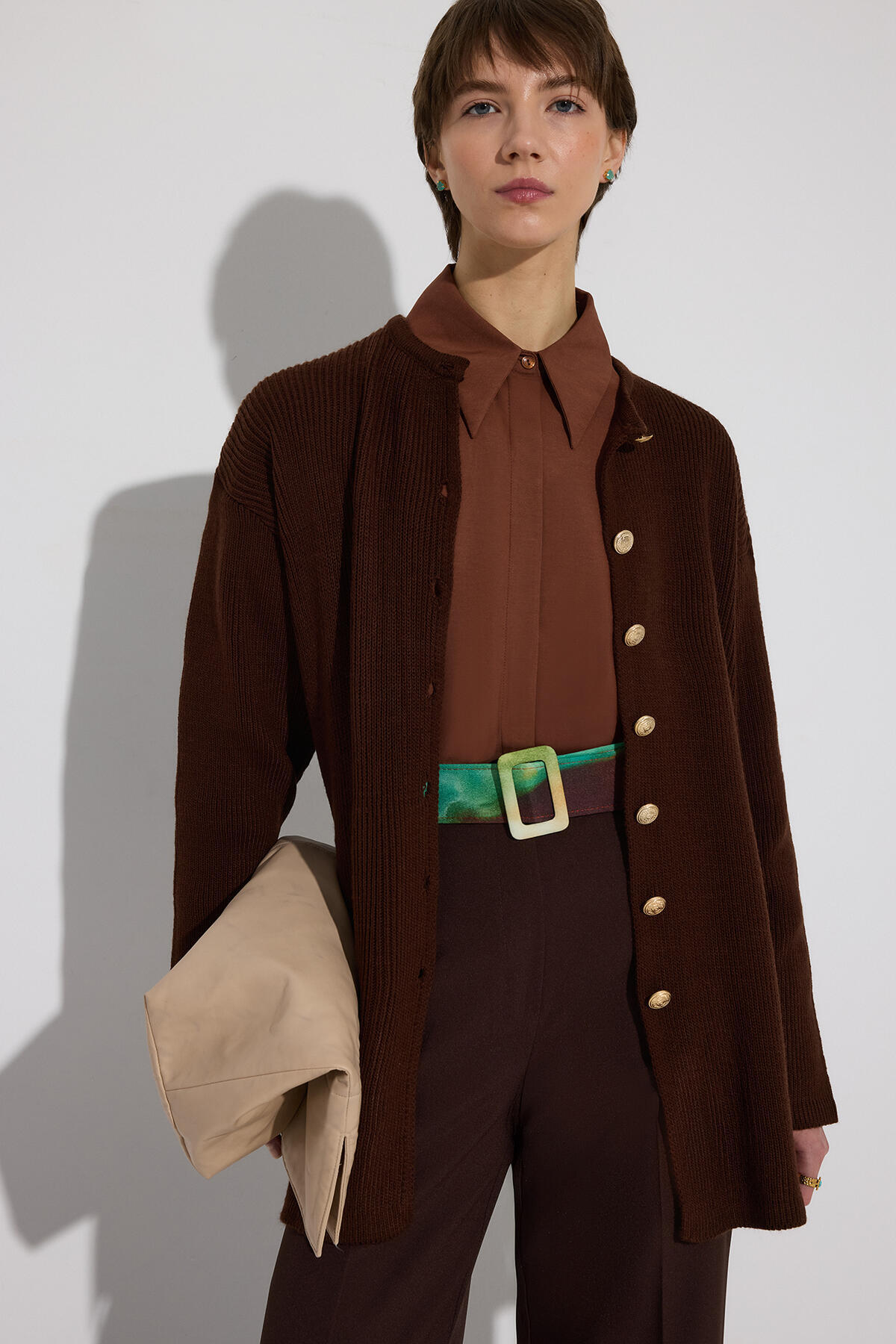 Touche Prive  GOLD DÜĞMELİ UZUN HIRKA - Görsel 4