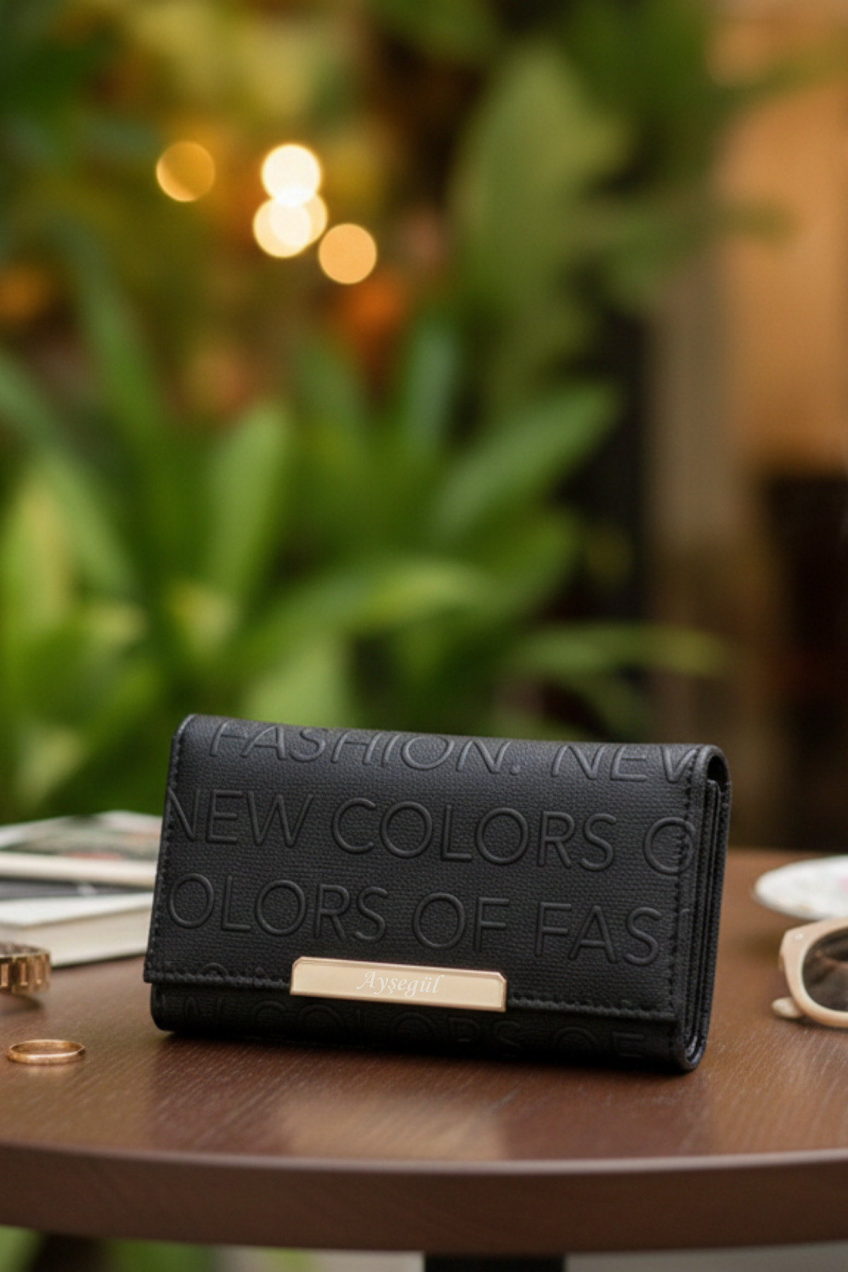 MEG TASARIM DÜNYASI  Kadın İsme Özel Cüzdan - Kişiye Özel İsim Yazılı Suni Deri Orta Boy Hediye Cüzdan - Görsel 4