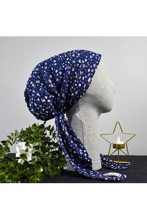 Anatolye Lacivert Çiçek Desen Mio Eşarp Bone