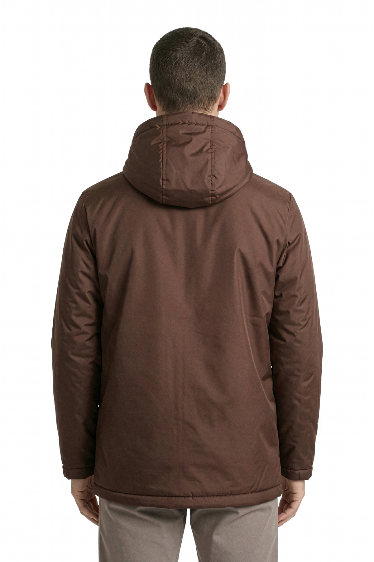 Erkek Kışlık Parka Sıcak Tutan Dolgu İçi Kürklü Su İtici Rüzgar Geçirmez Kapüşonlu Parka Mont — قهوه‌ای DP-160 — تصویر 5 از 7