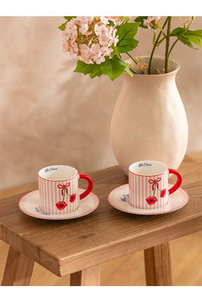 LC Waikiki LCW HOME Baskılı 2 Kişilik Kahve Fincan Takımı 90 ml