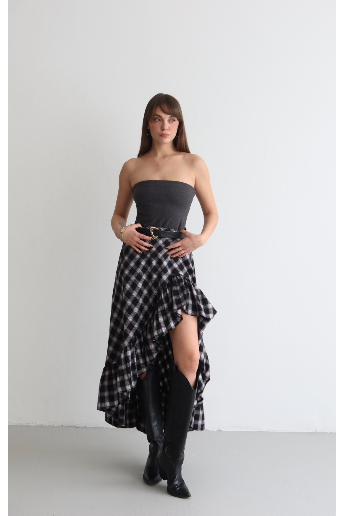 By ÖTE  Premium ekose etek - Görsel 4