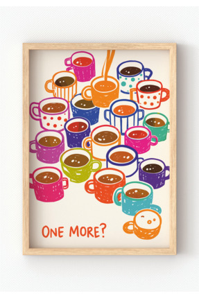 MIOVI WORKS One More | Çerçeveli Modern Maksimalist Coffee Mutfak Duvar Dekor...