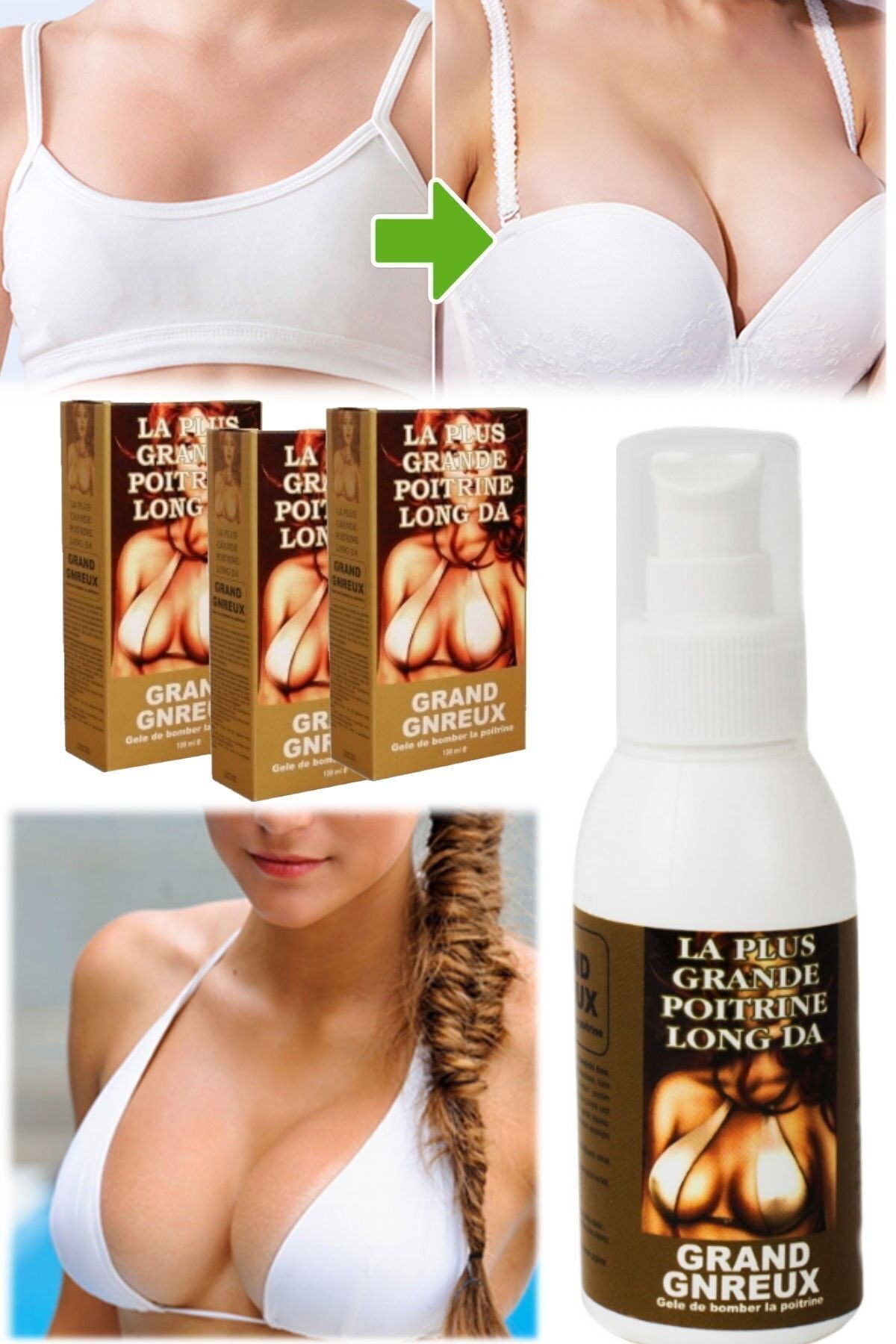 Munico 3 Adet X Kadınlar Için Doğal Evde Esnetik Göğüs 100ml Sprey Losyon Sıkılaştırma Dikleştirme fotoğrafı 4 (önizleme)
