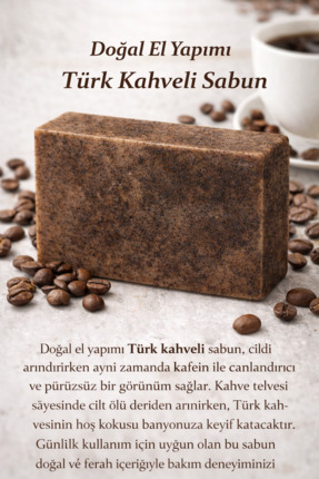 Lavandula Doğal, el yapımı, Türk kahveli ve Badem yağlı sabun