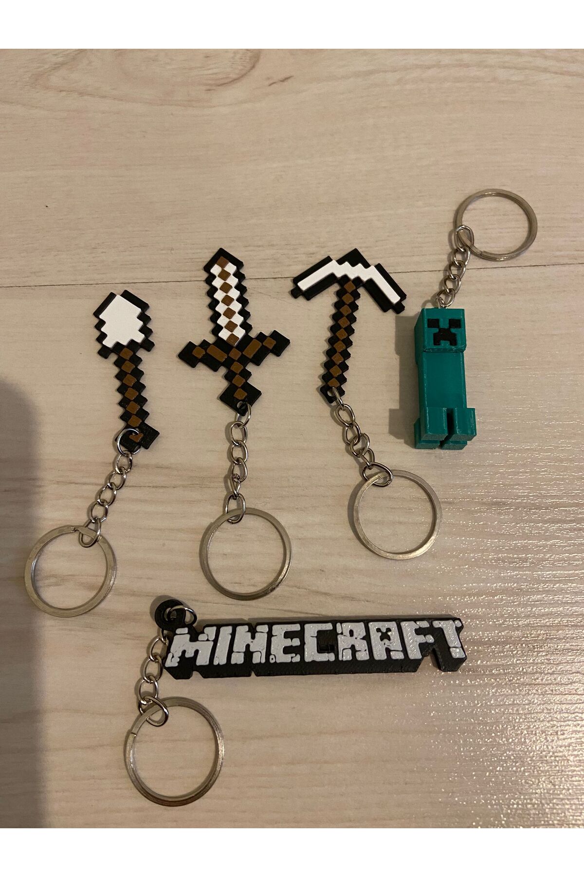 アクセサリー LI'S CRAFT999 Hs34 Minecraft Anahtarlık – Çanta Süsü Seti 5'li | Kılıç Kürek