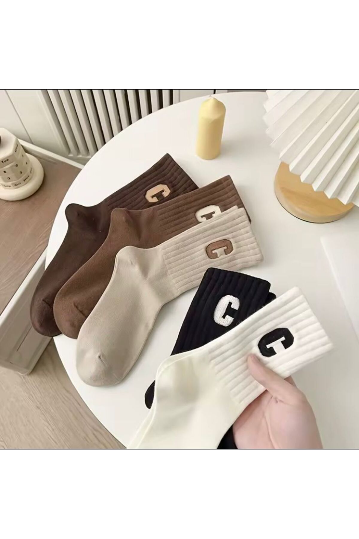 Çorap Kurdu 5'li Ekonomik Paket Unısex Tenis Çorap Set görsel 4