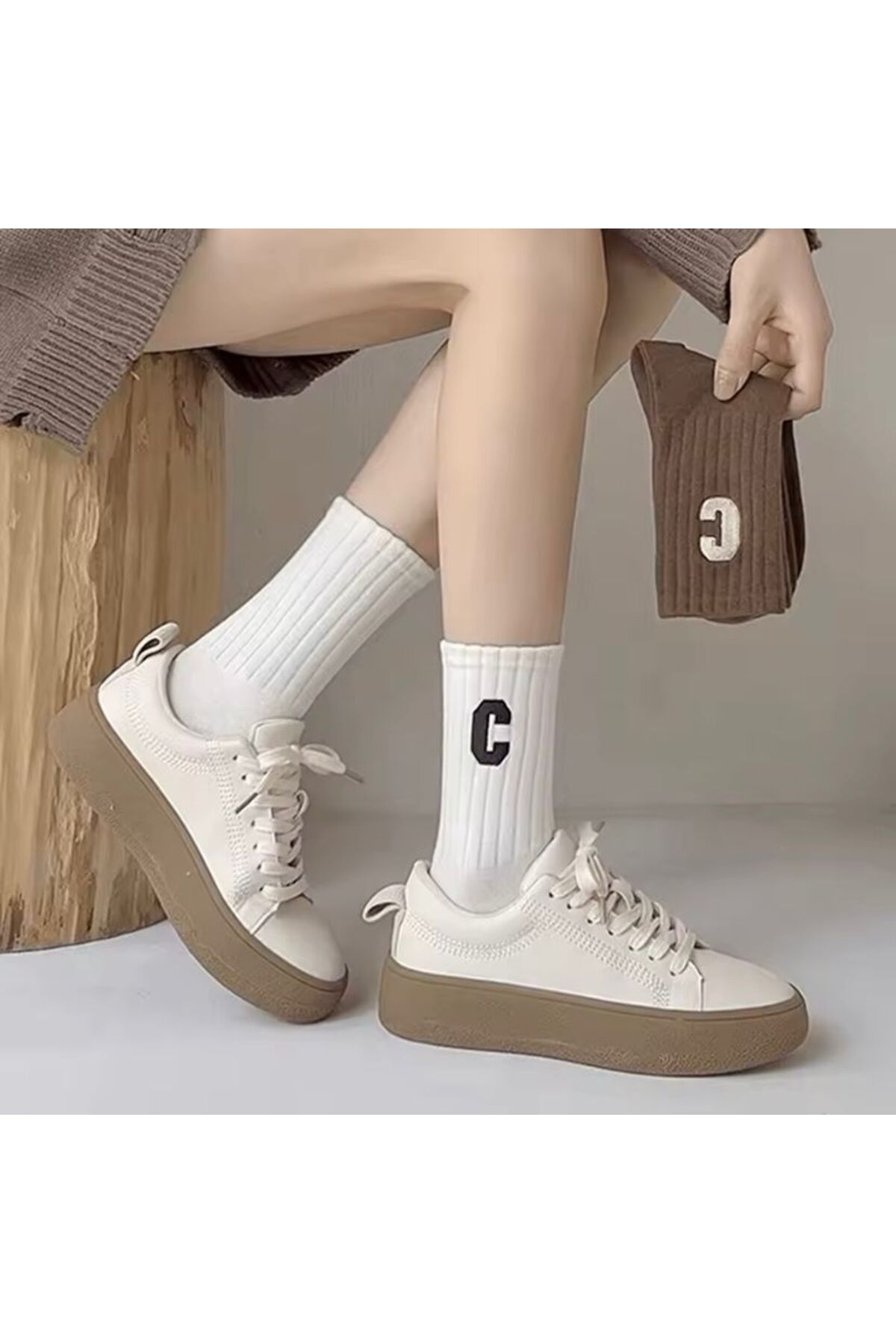 Çorap Kurdu 5'li Ekonomik Paket Unısex Tenis Çorap Set görsel 3
