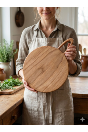 Mobika Home Kesme Tahtası, Sunum Tahtası, Doğal Ceviz Kesme Tahtası, Ahşap Su...