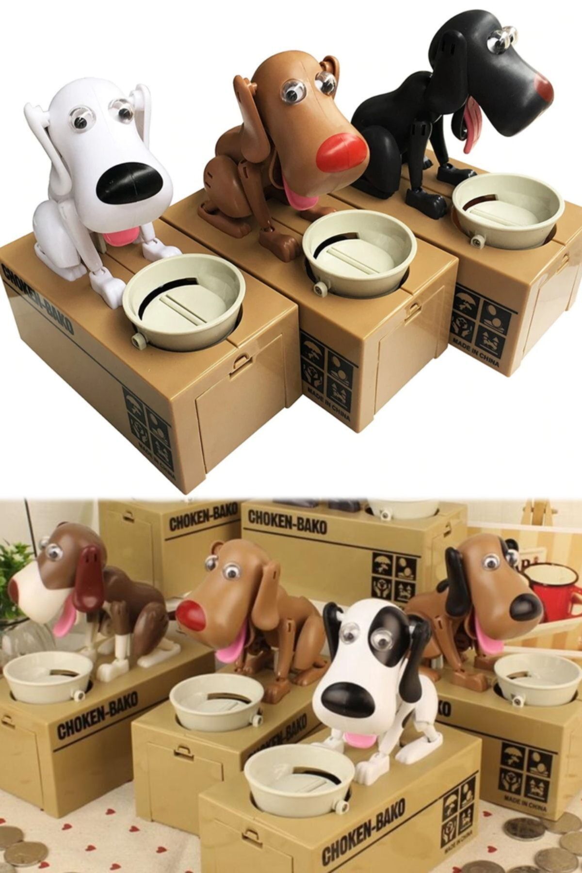 Munico Robotik Köpek Kumbara Beyaz Mama Yiyen Eğlenceli Pilli Para Yiyen Dalmaçyal Tasarruf Kutusu fotoğrafı 3 (önizleme)