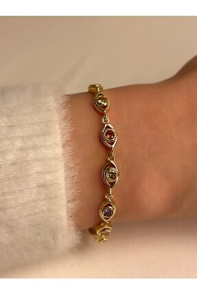 Nilly Jewelry 14K Renkli Zirkon Taşlı Göz Bileklik