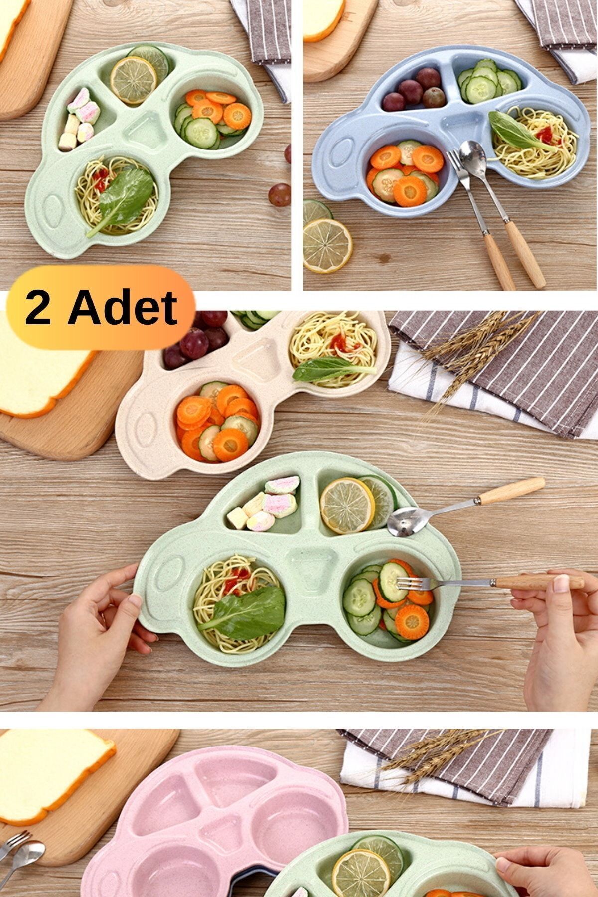 Munico 2 Adet Eğlenceli Iştah Açıcı Mama Tabak Zor Yemek Yiyen Bebekler Için Eğlenceli Mama Tabak fotoğrafı 3 (önizleme)