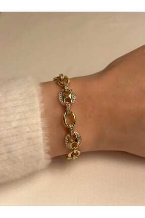 Nilly Jewelry Xuping Taş Detaylı Oval Halka Bileklik