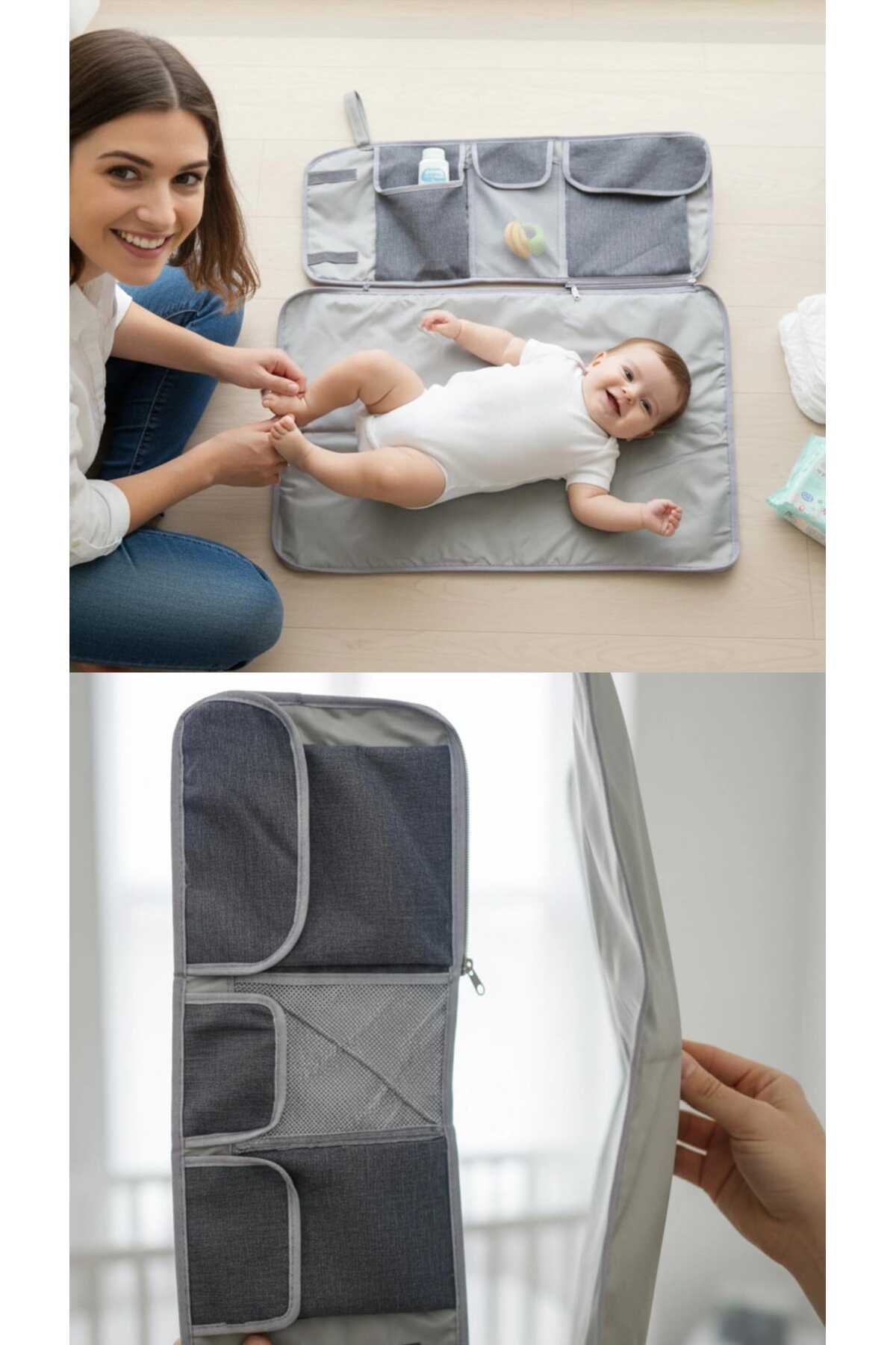 i lin baby Bebek Alt Açma Minderi, Sıvı Geçirmez Alt Açma Matı, Bebek Organizeri Bir Arada fotoğrafı 2 (önizleme)