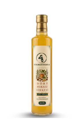FERMENTERRA Doğal Fermente Dört Hırsız Sirkesi 500 ml (Filtresiz – Pastörize ...